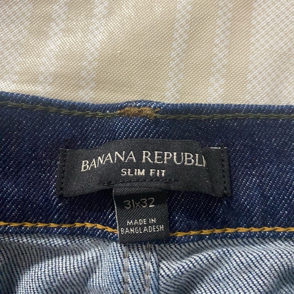 Banana Republic Slim Fit dark wash blue jeans new with tags 31x32 - Picture 2 of 7